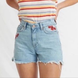 MARINE LAYER Sasha Embroidered Denim Shorts